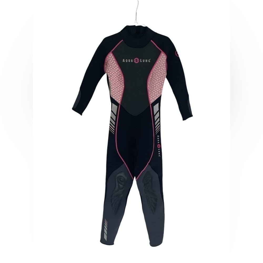 Aqua Lung Women's 3mm Wetsuit NWT Black &‎ Pink Dive Suit Snorkel Surf Swim Gear